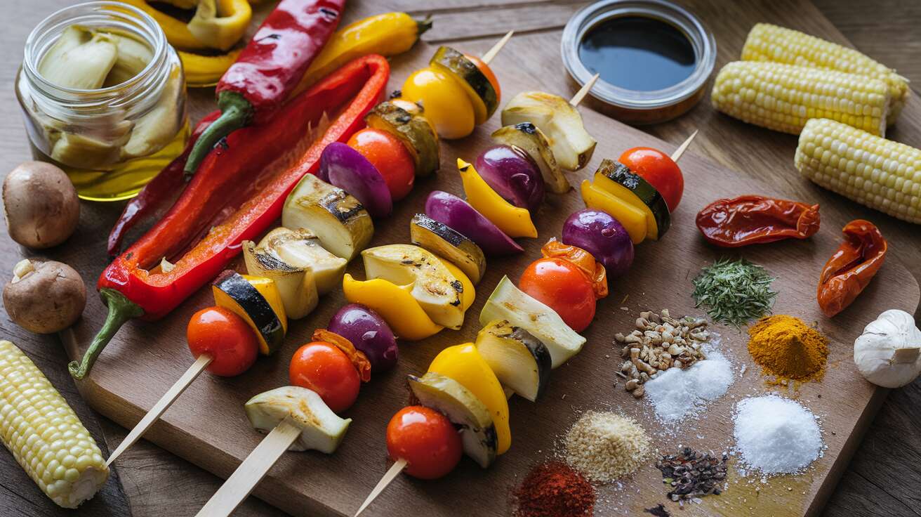 Le secret pour des brochettes de légumes qui ne se dessèchent pas au barbecue