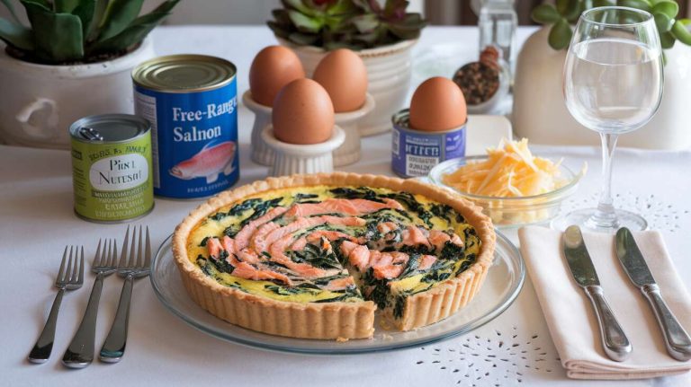 « Cette recette de quiche sans pâte aux épinards et au saumon est parfaite pour un dîner léger et rapide »