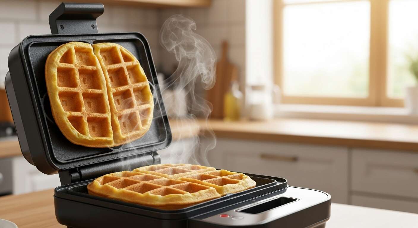 L'erreur de ne pas préchauffer le gaufrier, ce qui fait coller la première gaufre
