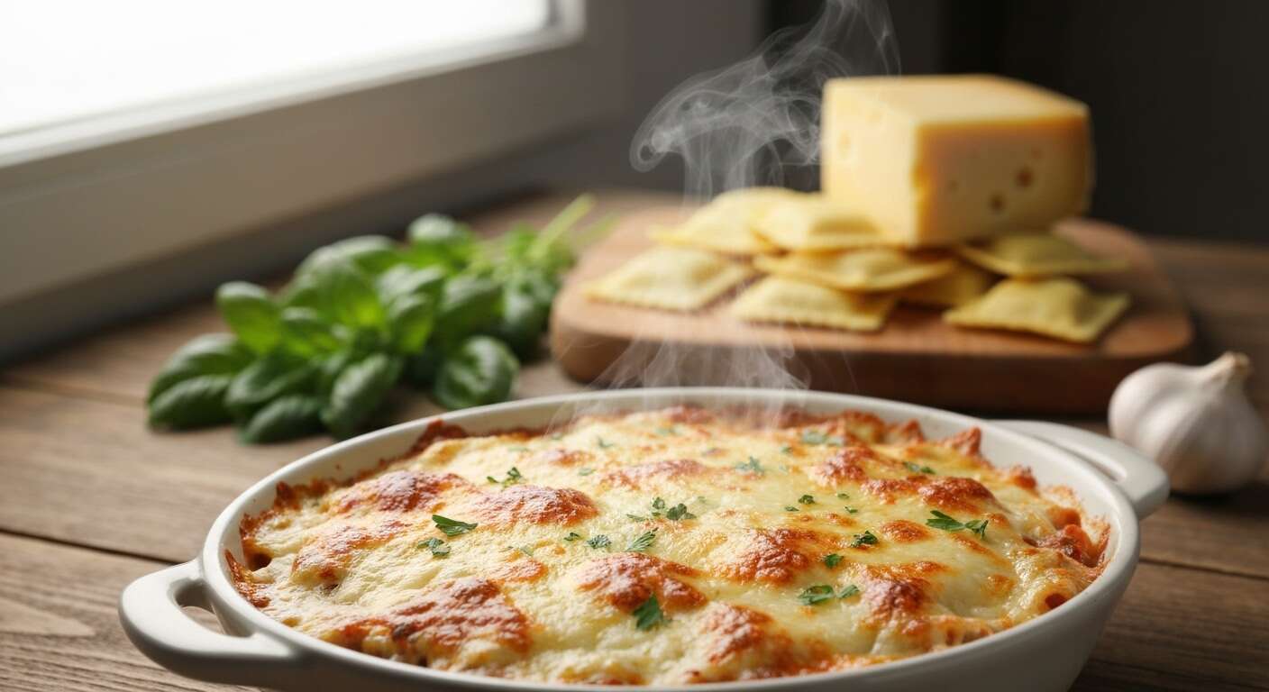 « J'ai découvert cette recette de gratin de ravioles, c'est devenu mon plat express préféré quand je reçois des amis »