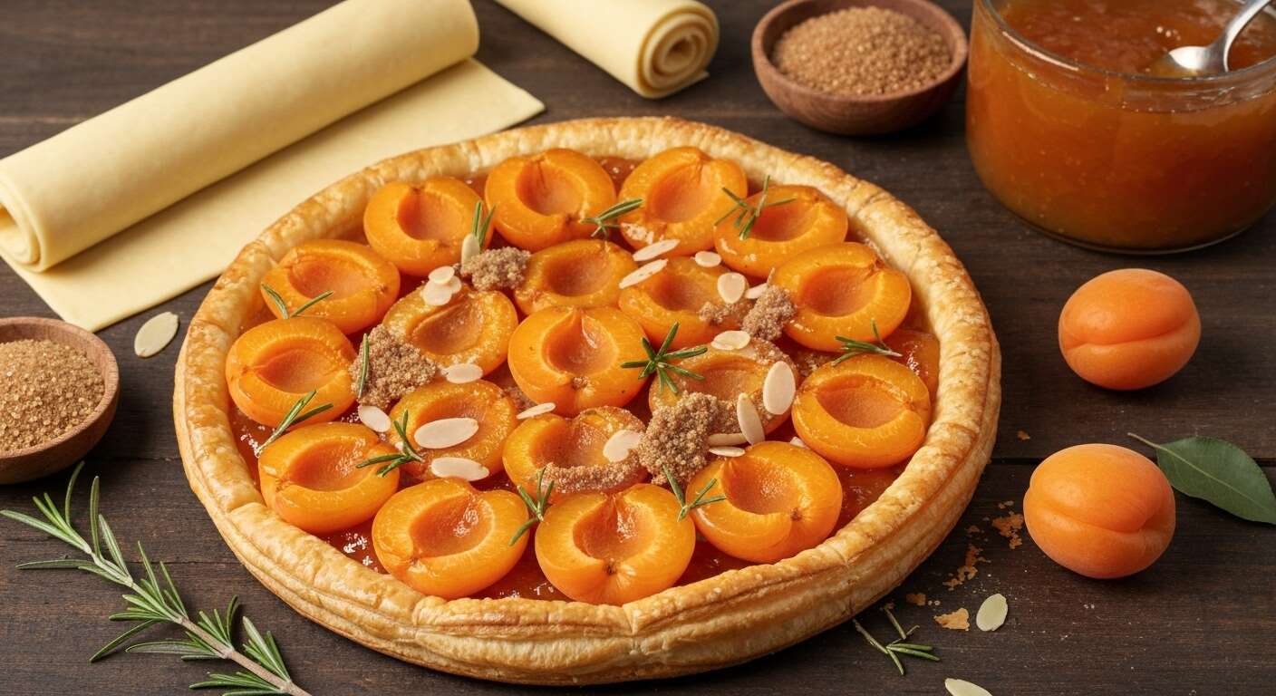 Une envie de dessert fruité ? La recette de la "tarte fine aux abricots" et au romarin