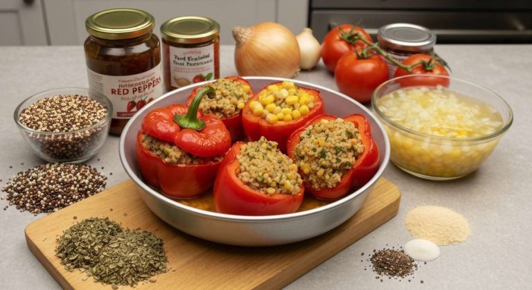 Poivrons farcis végétariens : recette savoureuse et facile