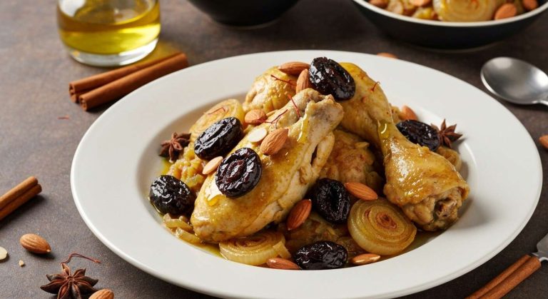Tajine de Poulet aux Pruneaux et Amandes : recette Savoureuse