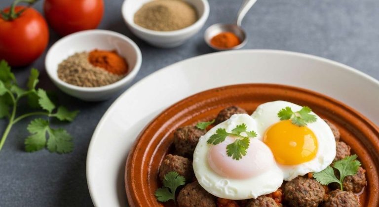 Recette authentique de tajine kefta aux œufs