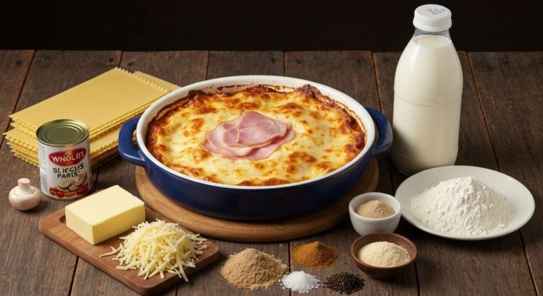 Lasagnes au Jambon et Champignons : recette Traditionnelle de Grand-Mère