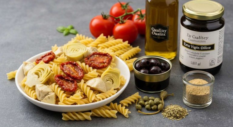 Salade de pâtes : recette à la vinaigrette d'huile d'olive