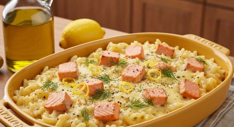Gratin de pâtes au saumon : recette facile et gourmande