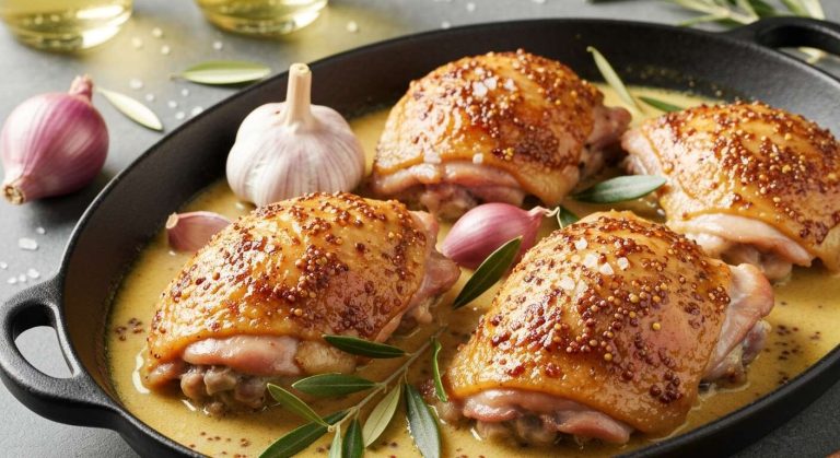 Poulet à la moutarde au four : recette savoureuse et facile