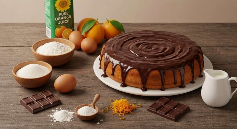 Gâteau à l'orange rapide nappé de chocolat