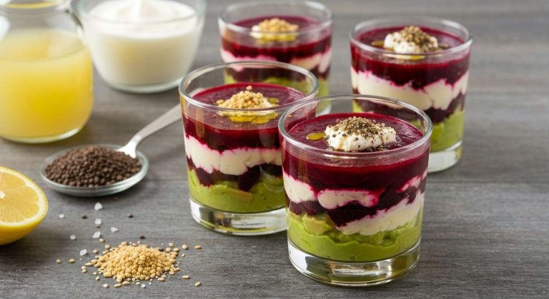 Verrines Avocat Kiri et Betterave : recette Savoureuse