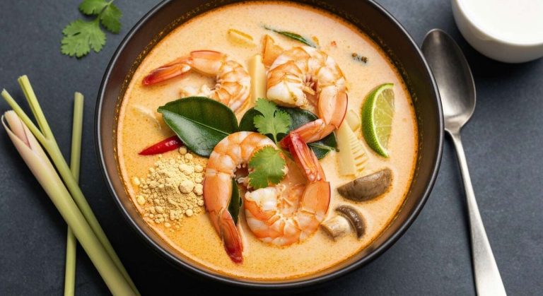 Soupe thaï aux crevettes et lait de coco : recette exotique et savoureuse