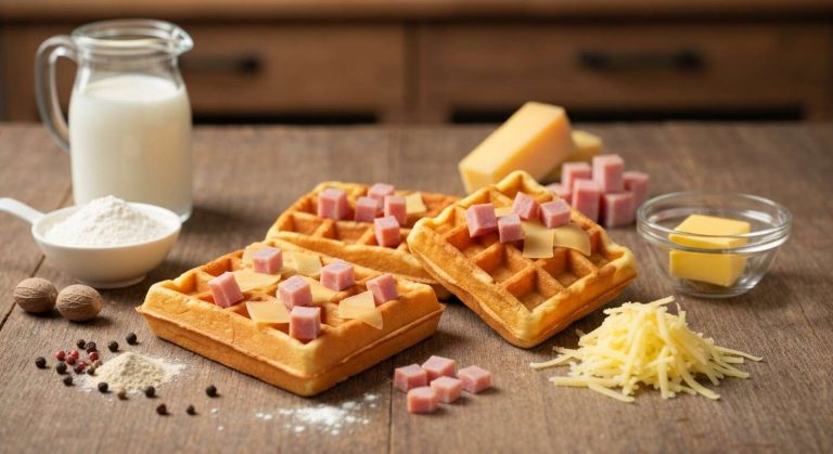 Gaufres salées jambon et gruyère : la recette facile