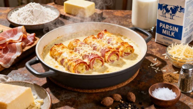 Rouleaux de jambon blanc gratinés : recette facile et savoureuse