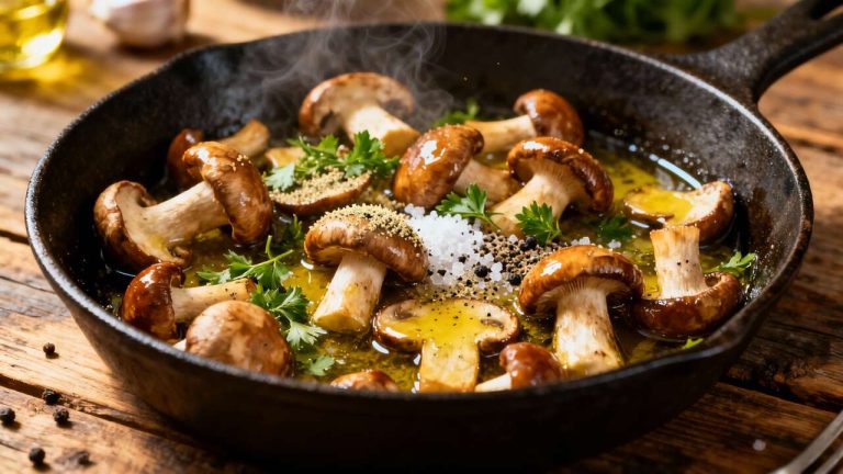Poêlée de cèpes à l&rsquo;ail et au persil : recette savoureuse