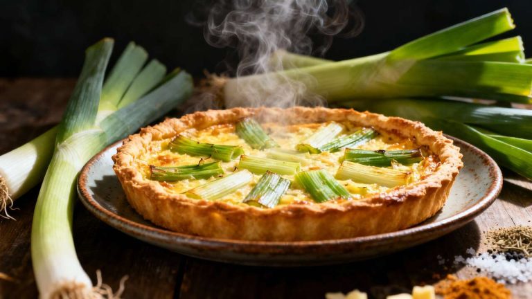 Recette de la délicieuse tarte aux poireaux