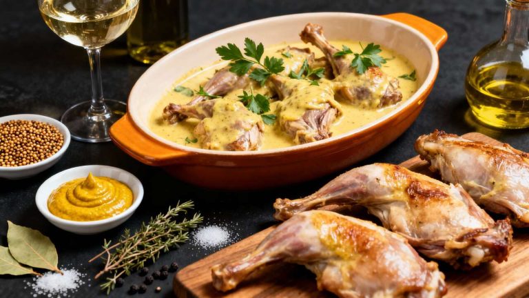 Lapin à la sauce moutarde : recette savoureuse et facile