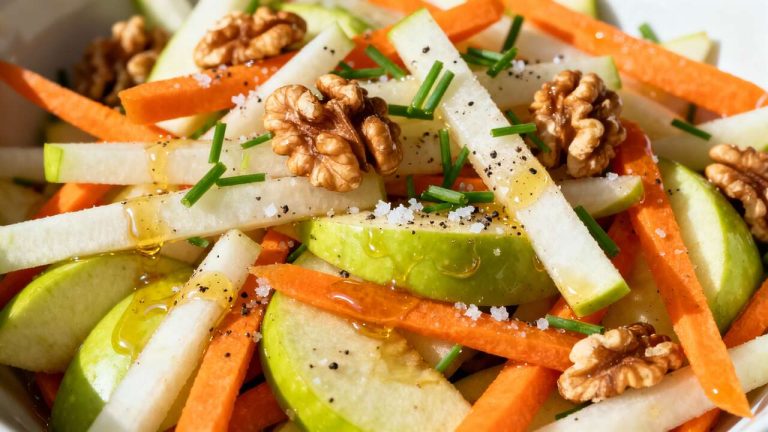 Salade de chou-rave, carotte et pomme : recette saine et croquante