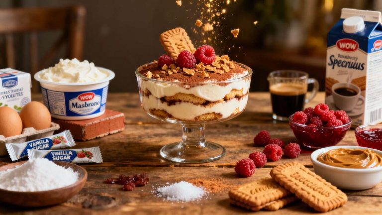 Tiramisu spéculoos et framboises : la recette gourmande