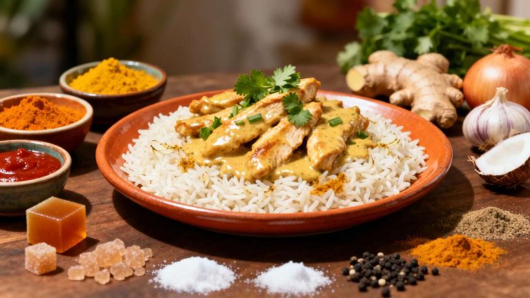 Poulet sauce curry à la crème : une recette savoureuse