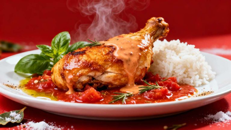 Poulet à la sauce tomate : recette facile et savoureuse