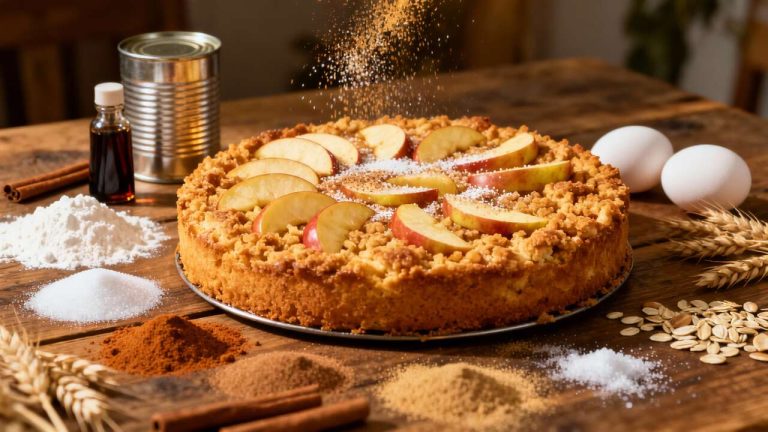 Gâteau croustillant aux pommes : recette facile et rapide