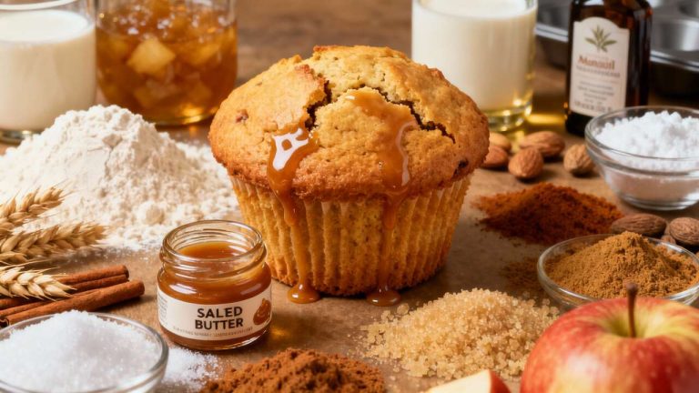 Muffin aux pommes et caramel : recette gourmande