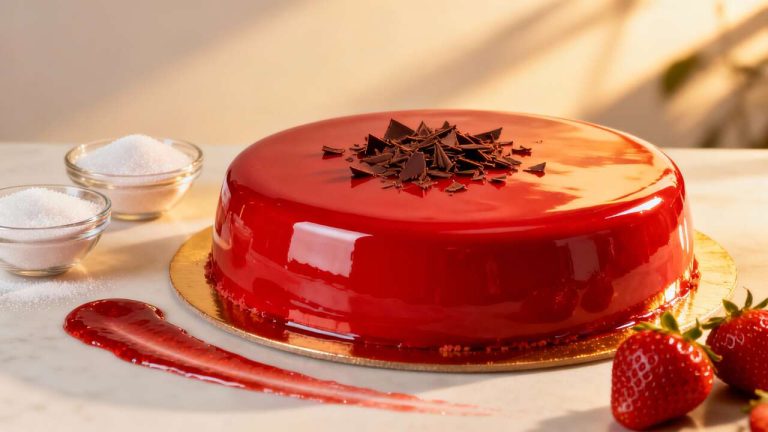 Glaçage miroir à la fraise : recette facile et rapide