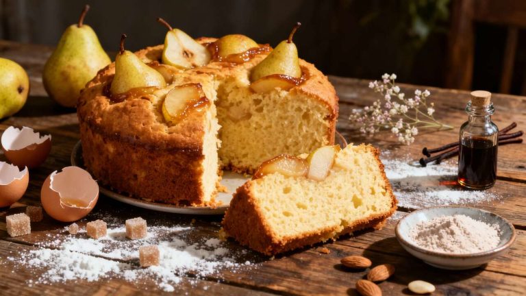 Cake moelleux aux poires : recette facile et savoureuse