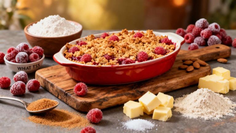 Crumble aux framboises : recette gourmande et facile