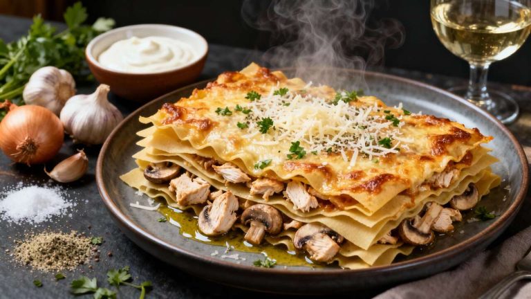 Lasagnes au Poulet et Champignons : recette Savoureuse
