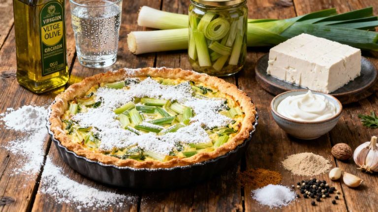 Tarte aux poireaux sans œufs : recette facile et savoureuse