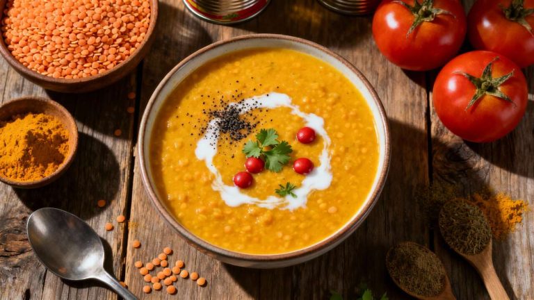Soupe de Lentilles Corail au Curry : recette Facile et Savoureuse