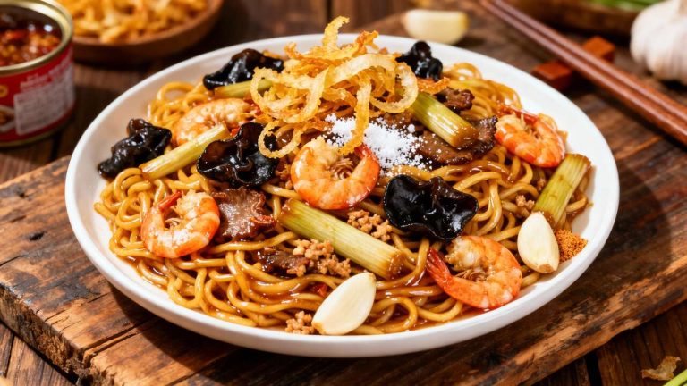 Recette de Mine Frit : nouilles Sautées de l'Île Maurice