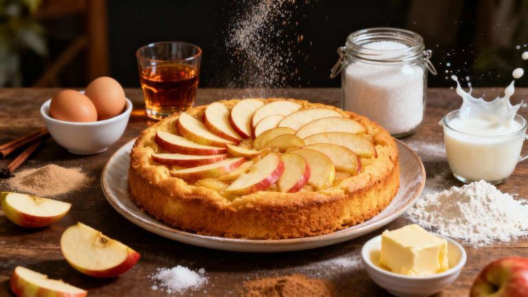Gâteau aux pommes sans pâte : recette facile et savoureuse