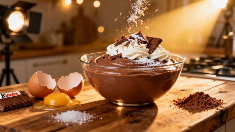 Mousse au chocolat Kinder : recette gourmande et facile