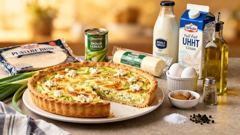 Recette de quiche poireaux-chèvre savoureuse