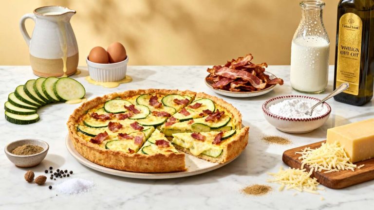 Quiche sans pâte : courgette et lardons faciles