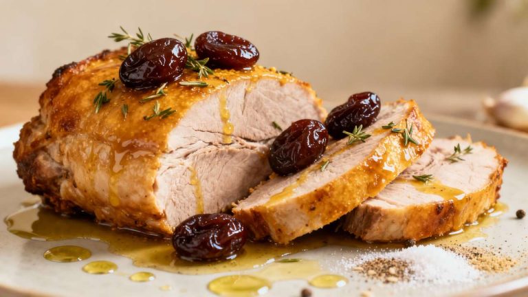 Rôti de porc aux pruneaux : recette savoureuse