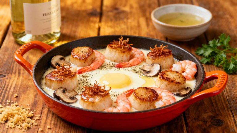 Cassolette de Saint-Jacques et Crevettes : recette savoureuse et facile