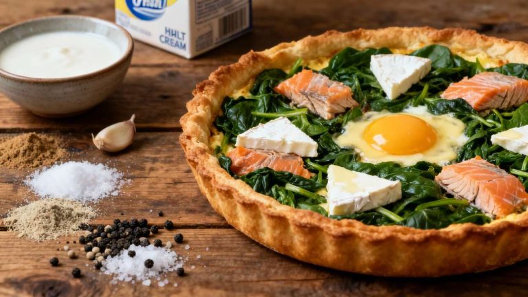 Tarte Épinards, saumon et Chèvre : recette Savoureuse