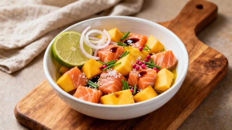 Tartare de saumon à la mangue et ciboulette : recette fraîche et facile