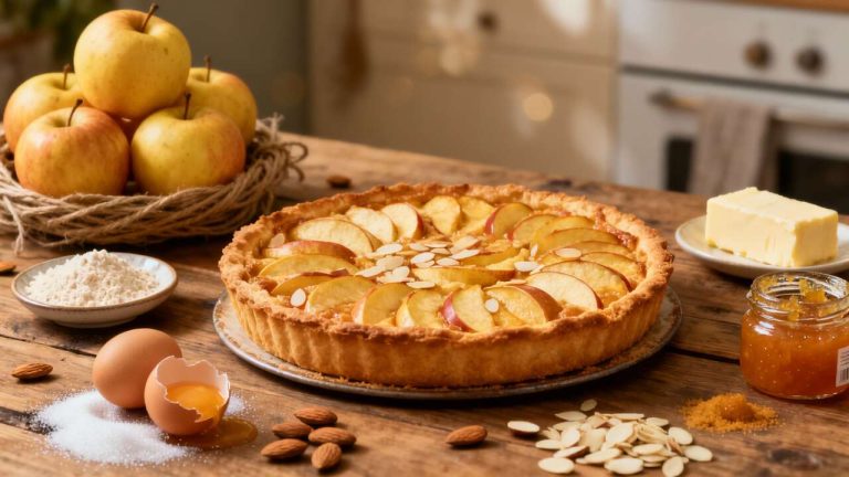 Tarte aux pommes et amandes : recette savoureuse et facile