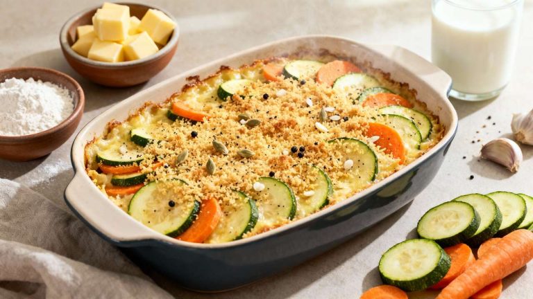 Gratin de courgettes et carottes : recette savoureuse