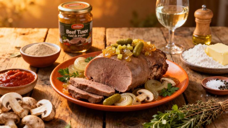 Langue de bœuf sauce cornichons : recette savoureuse et facile