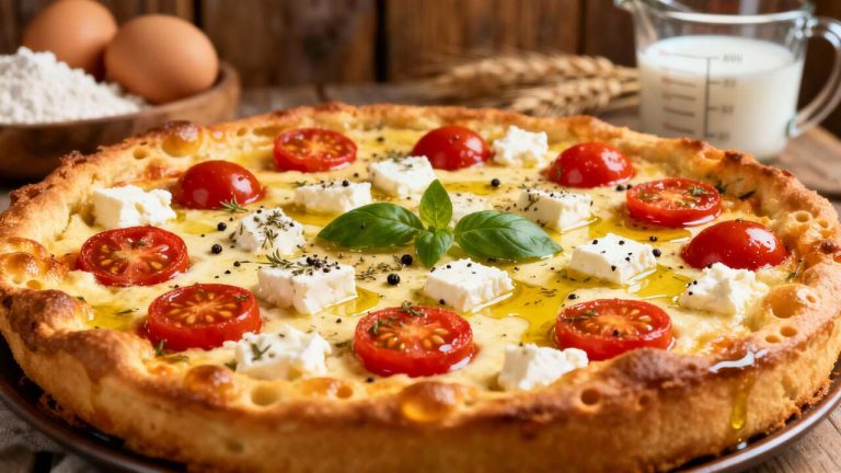 Clafoutis à la feta et tomates cerises : recette facile et savoureuse