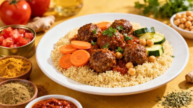 Couscous aux boulettes : recette facile et savoureuse