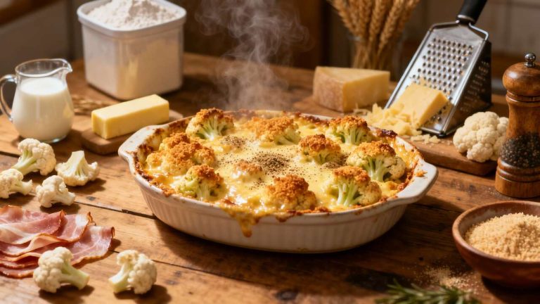 Chou-fleur gratiné au jambon : recette savoureuse et facile à préparer