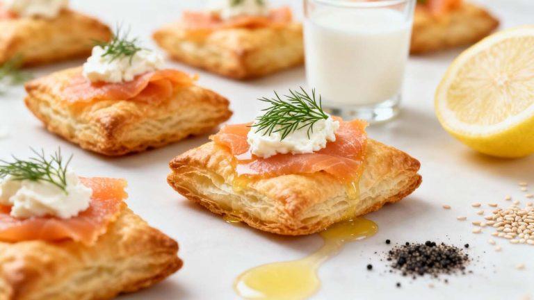 Feuilletés apéritifs au saumon : recette facile et rapide