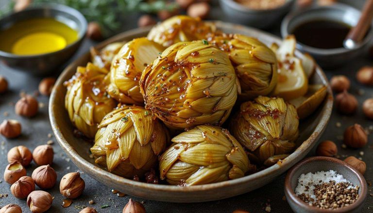 Topinambours rôtis, noisettes croquantes et miel parfumé : ce plat d'accompagnement surprend à chaque fois